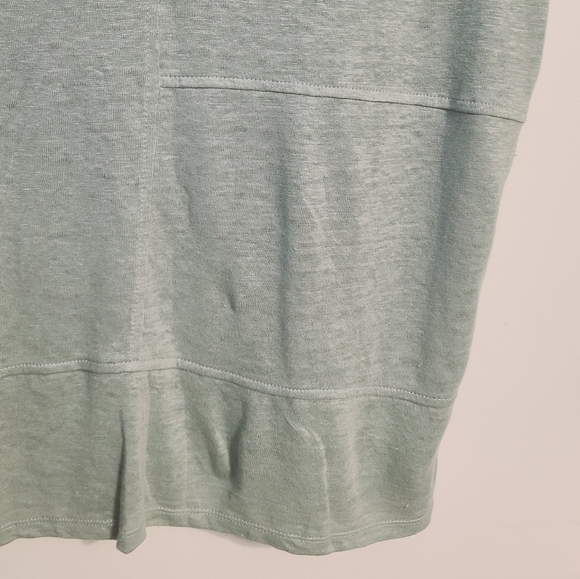 Sigrid Olsen | Women's Light Green Linen Short Sleeve Blouse (Size XL) - Picture 8 of 12